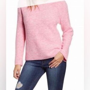 NWT Leith Boatneck Pink Sweater - Size XXS